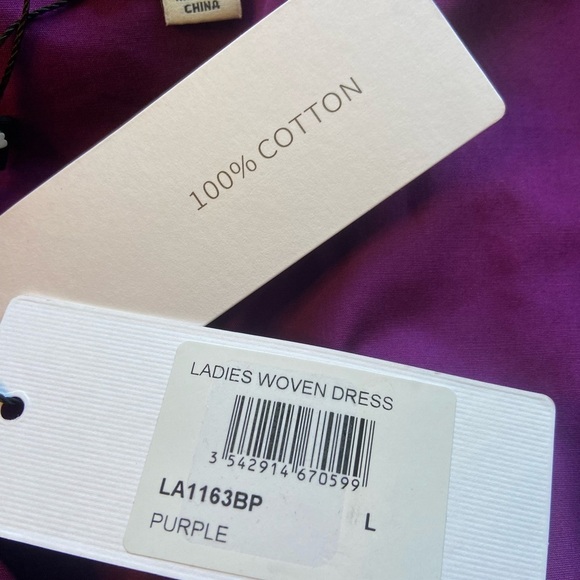 Molly Bracken Katrina Maxi Dress NWT Sz L Purple Flutter Sleeve Smocked Waist - Picture 8 of 13